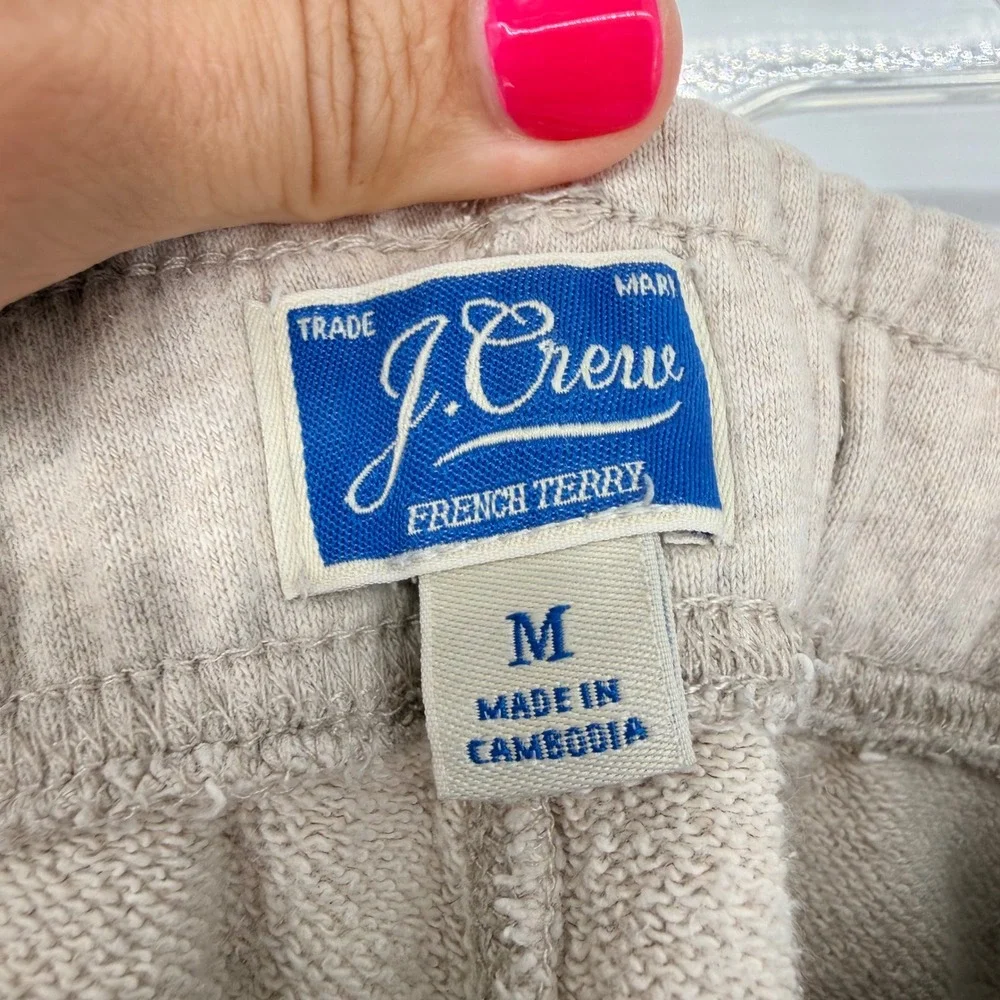 J. Crew Relaxed French Terry Sweatpant Beige Size M Loungewear Comfy Cozy Travel
